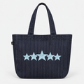 5 STARS PINSTRIPE DENIM BAG ★