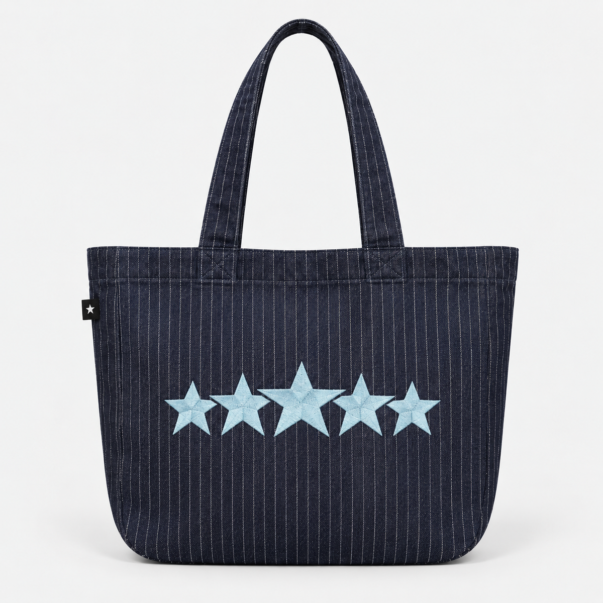 5 STARS PINSTRIPE DENIM BAG ★