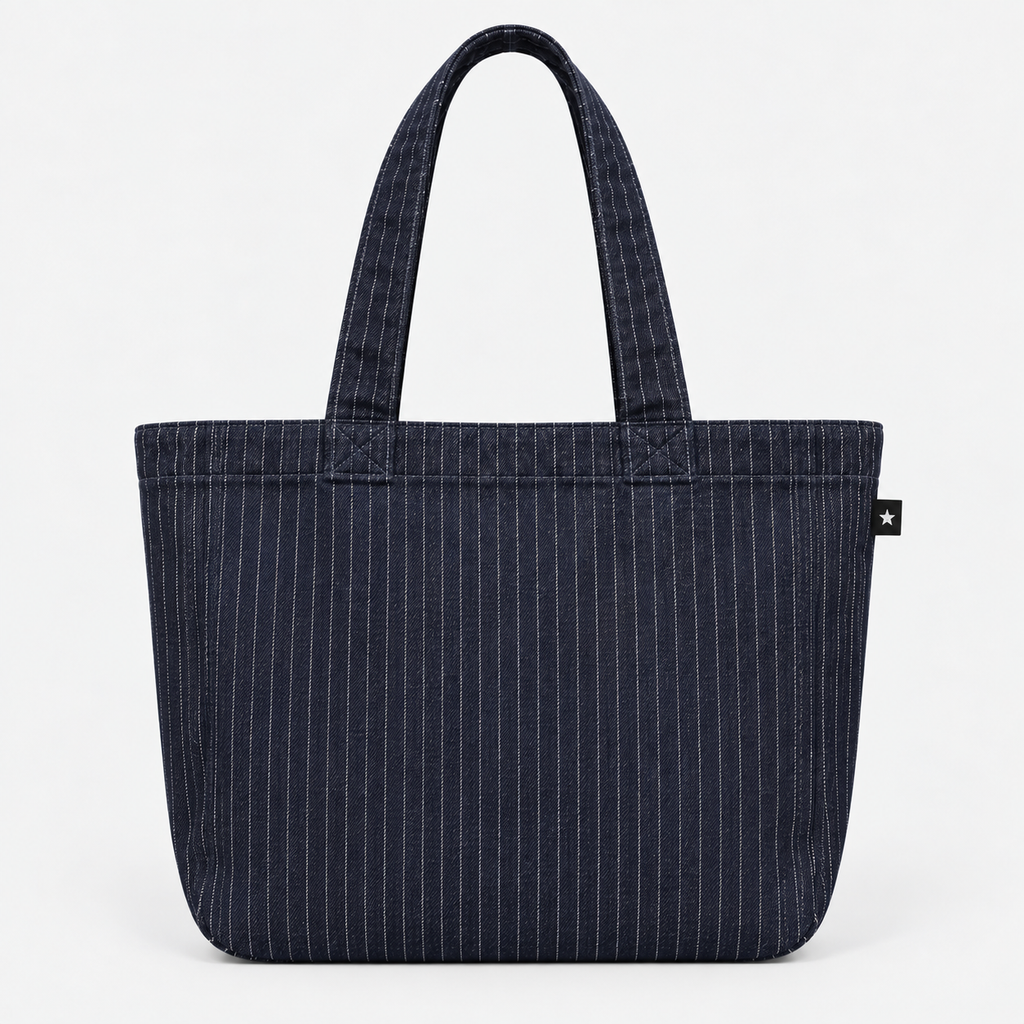 5 STARS PINSTRIPE DENIM BAG ★