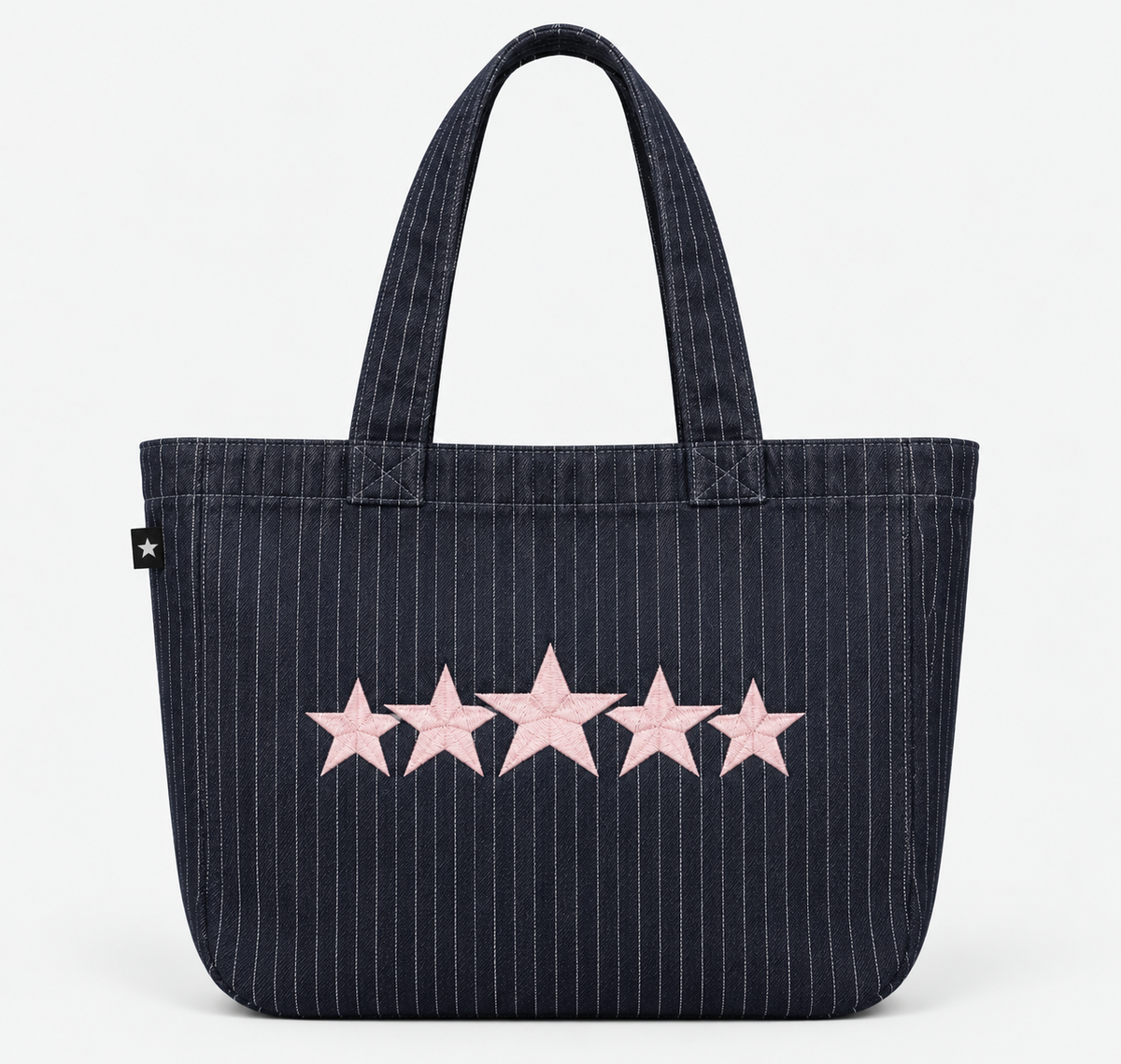 5 STARS PINSTRIPE DENIM BAG ★