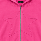 STAR ZIP HOODIE FUCSIA ★