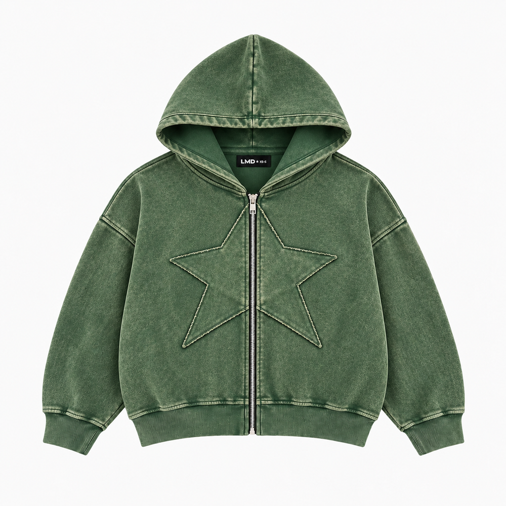 STAR ZIP HOODIE VERDE ★