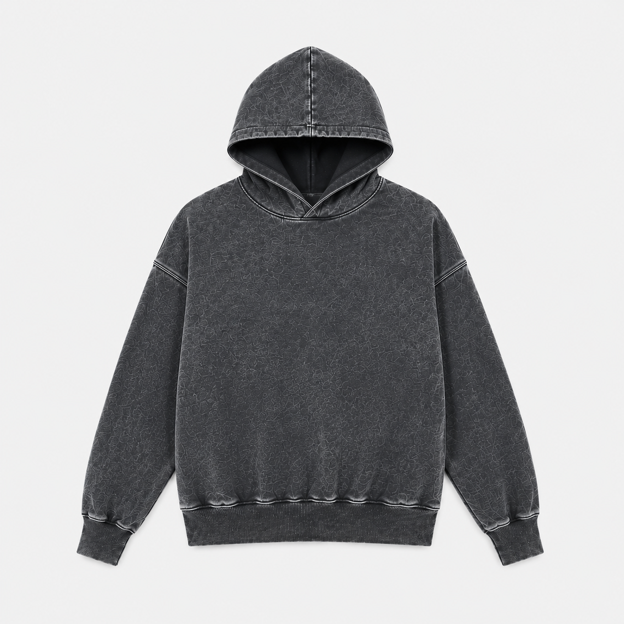 Poleron gris con gorro desgastado estrella en espalda