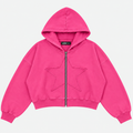 STAR ZIP HOODIE FUCSIA ★
