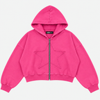 STAR ZIP HOODIE FUCSIA ★