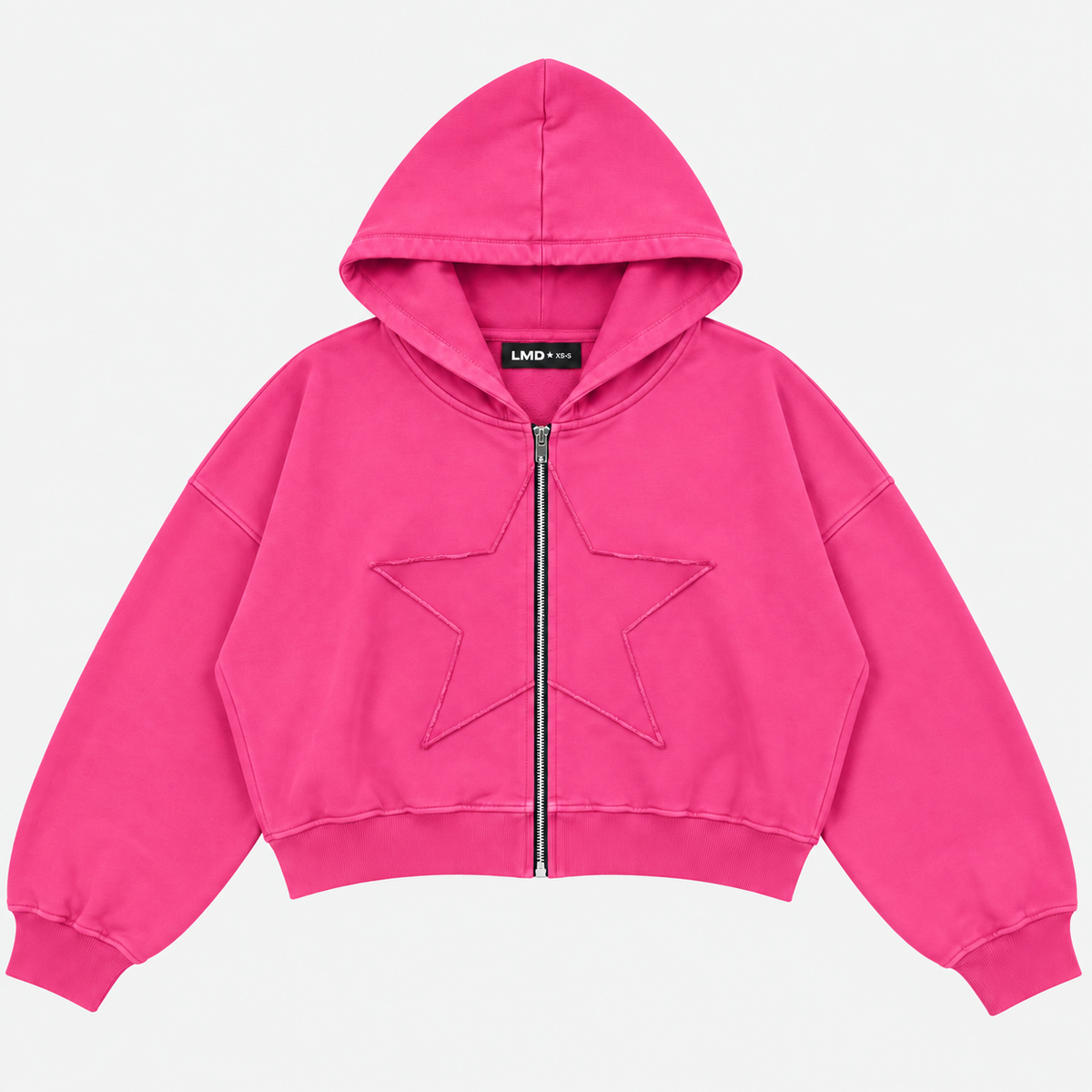 STAR ZIP HOODIE FUCSIA ★