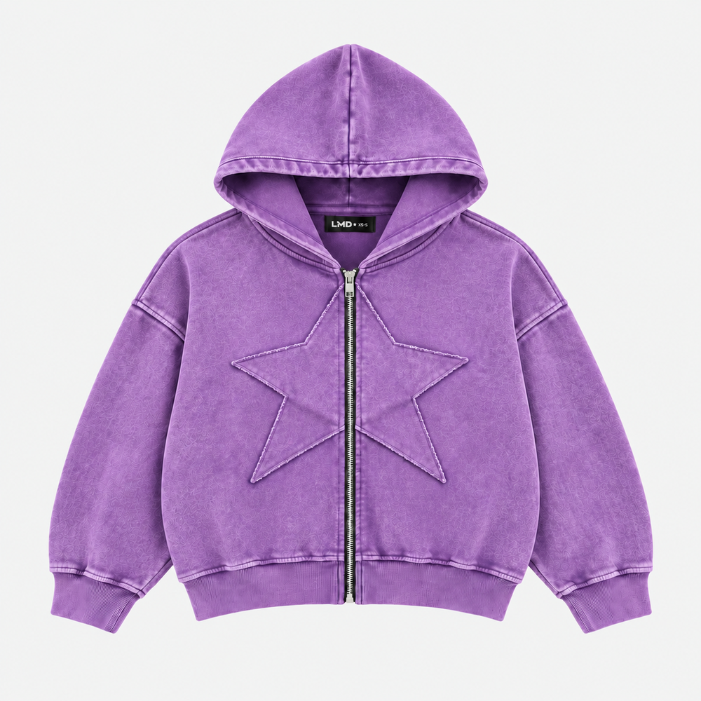 STAR ZIP HOODIE MORADO ★