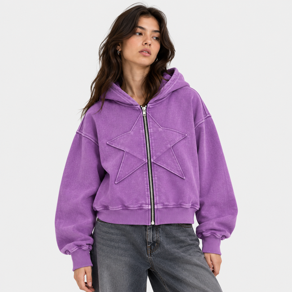 STAR ZIP HOODIE MORADO ★