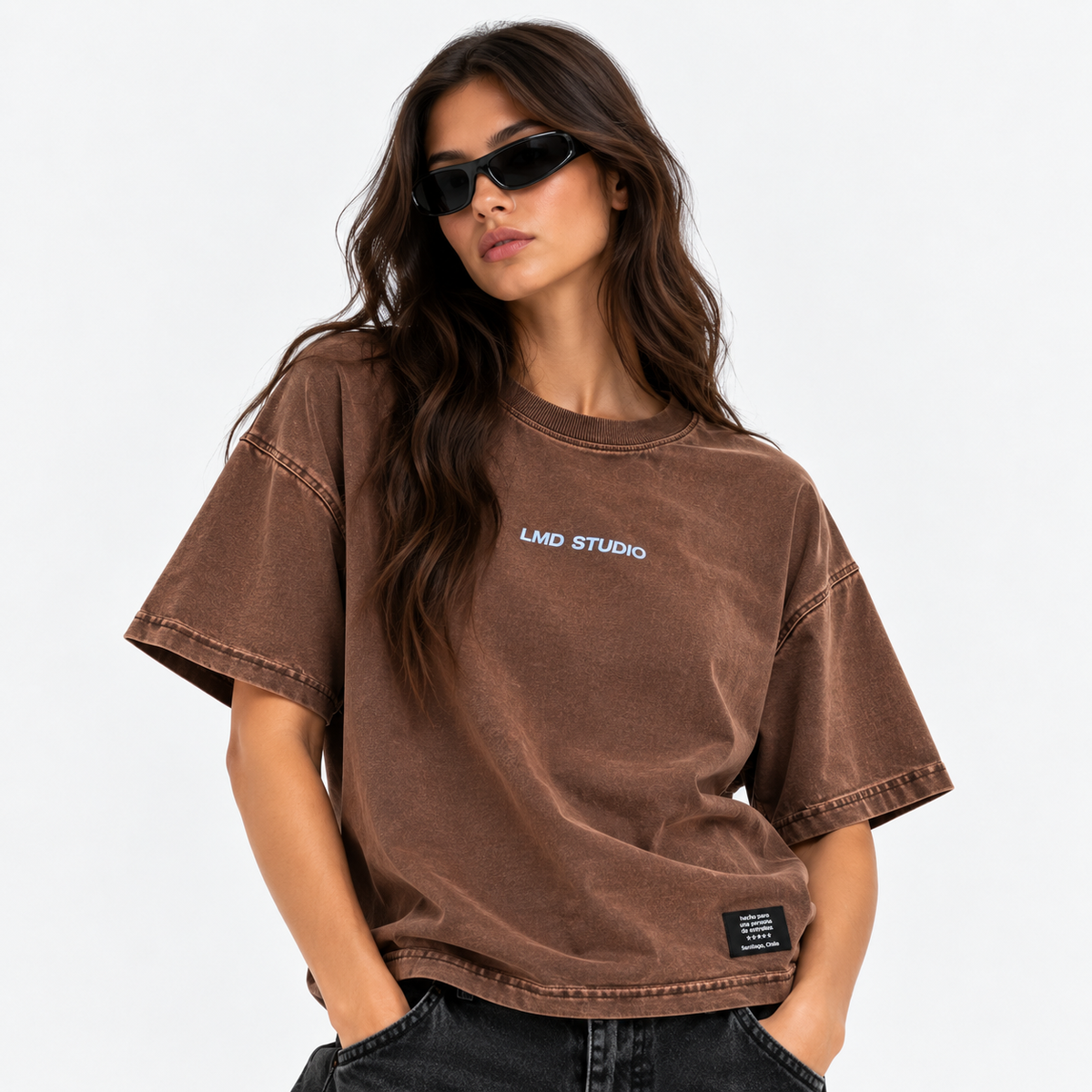 LMD Studio Star Boxy Tee — Acid Brown ★