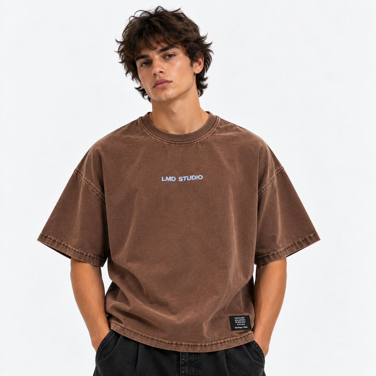 LMD Studio Star Boxy Tee — Acid Brown ★