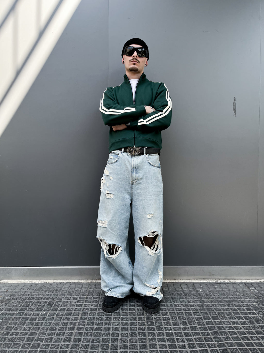 Poleron stripes verde