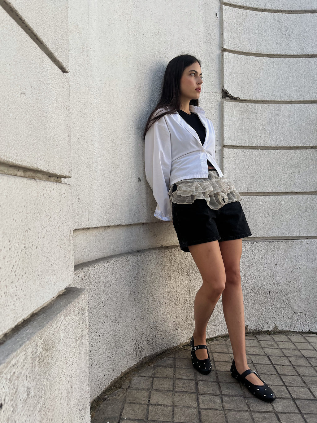 Sobre falda jaspeada