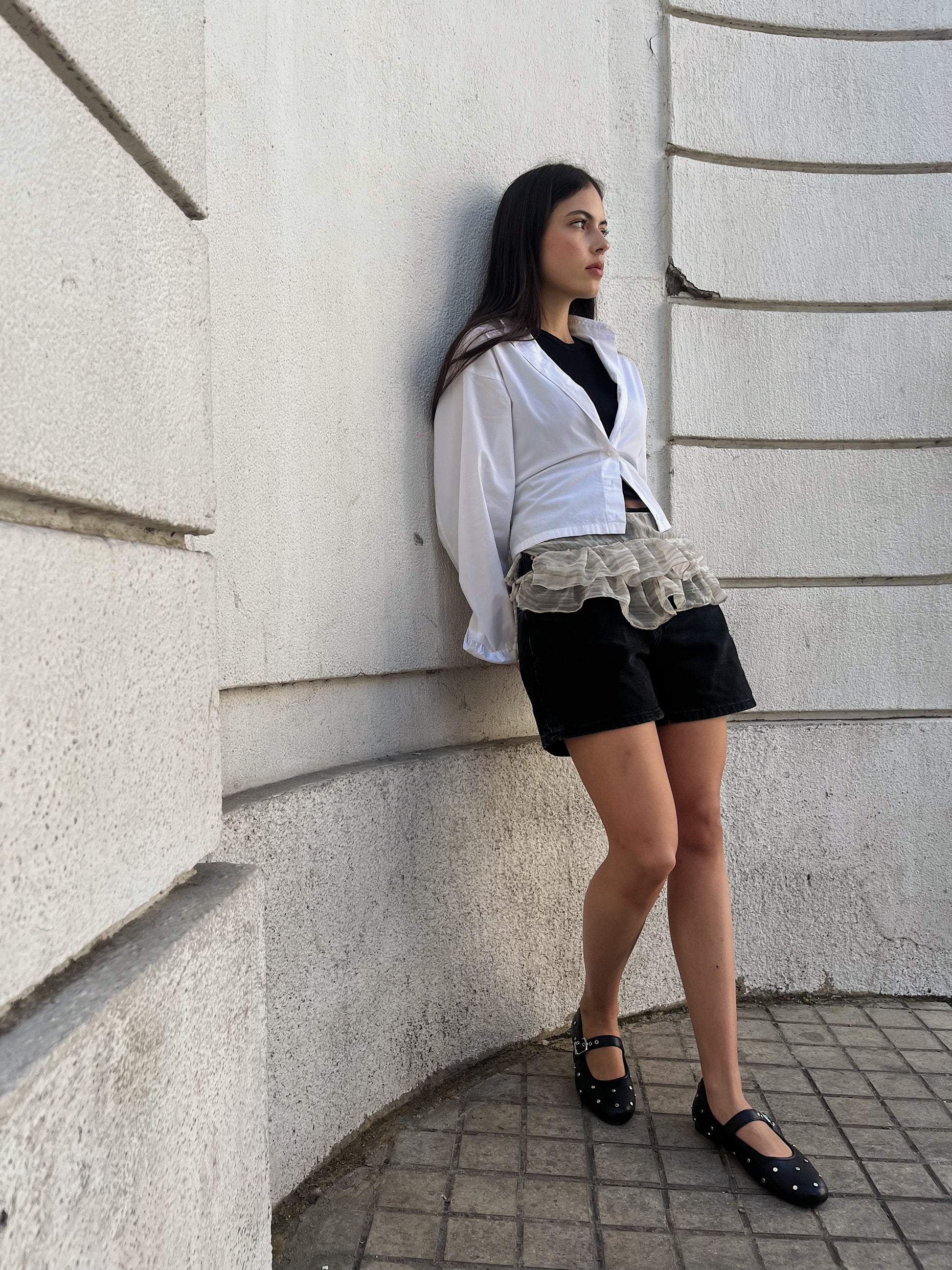 Sobre falda jaspeada