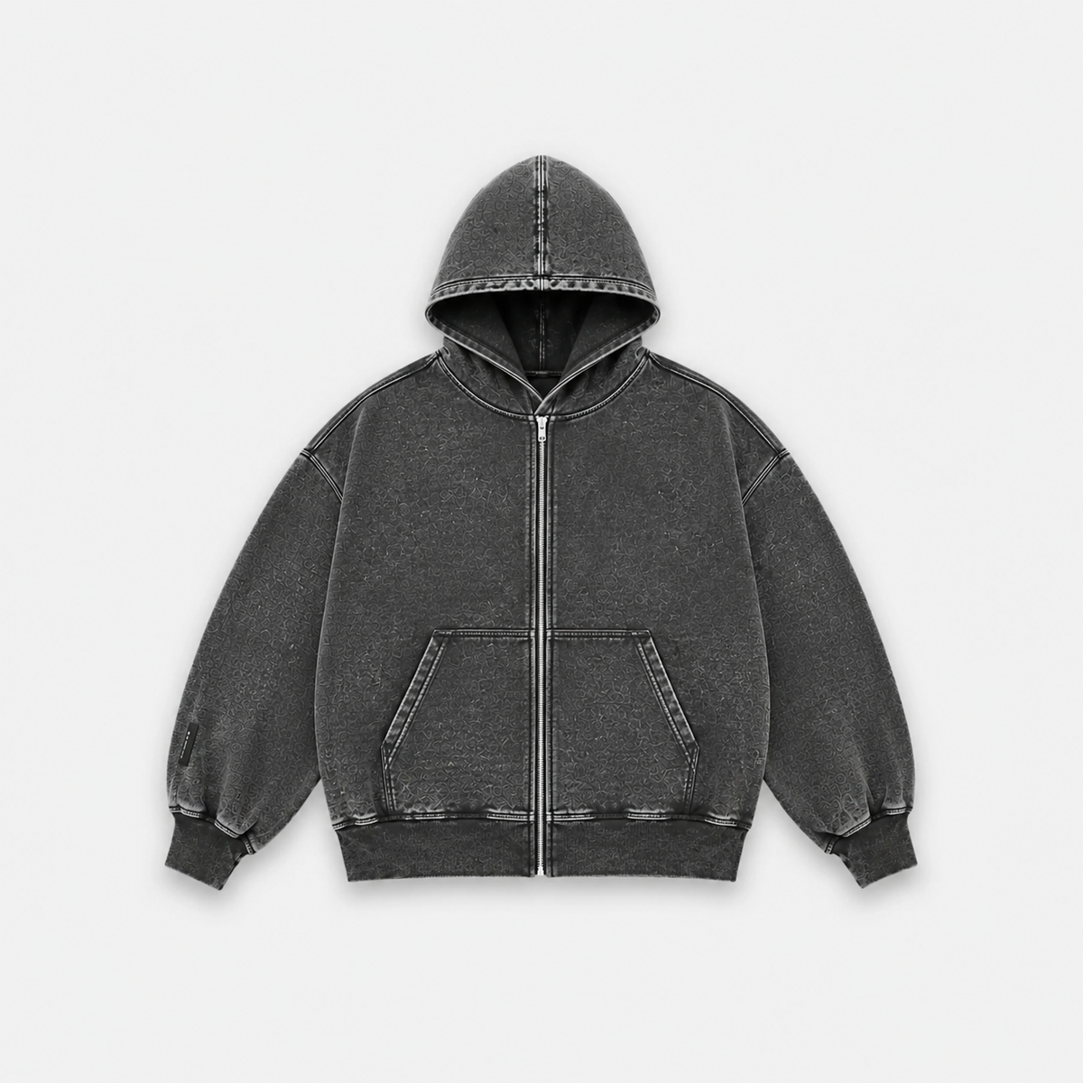 Hoodie Icon ★: cierre desgastado con estrella en espalda