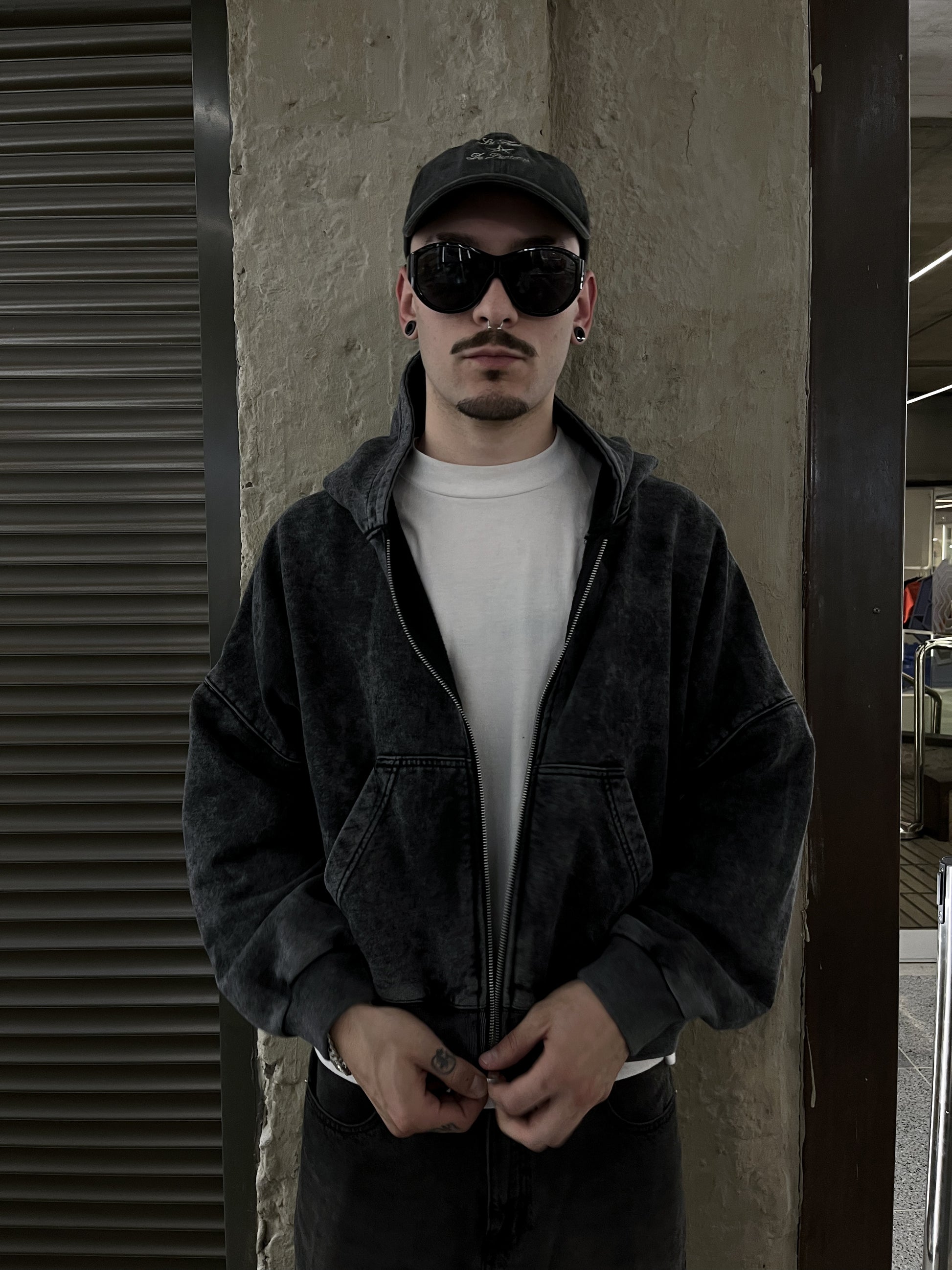 Poleron Abierto Acid Wash Incrustaciones Estrellas