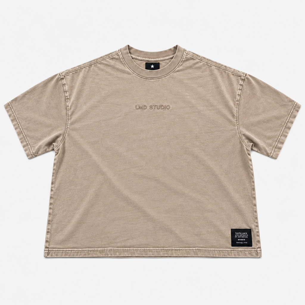 LMD Studio Star Boxy Tee — Sand ★