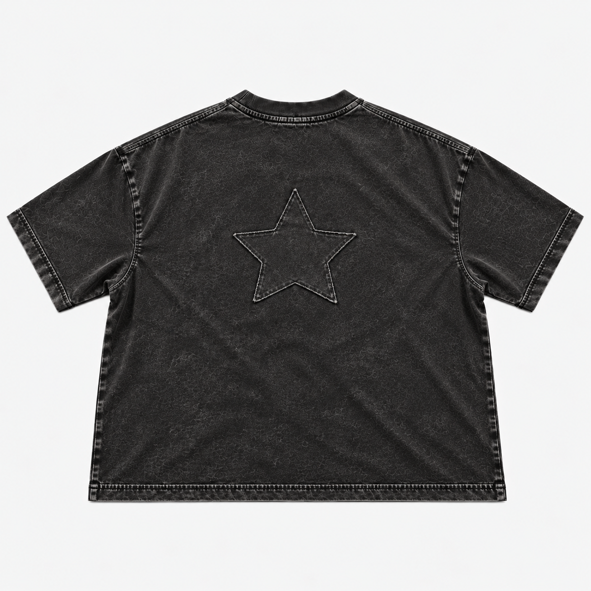LMD Studio Star Boxy Tee — Acid Black ★