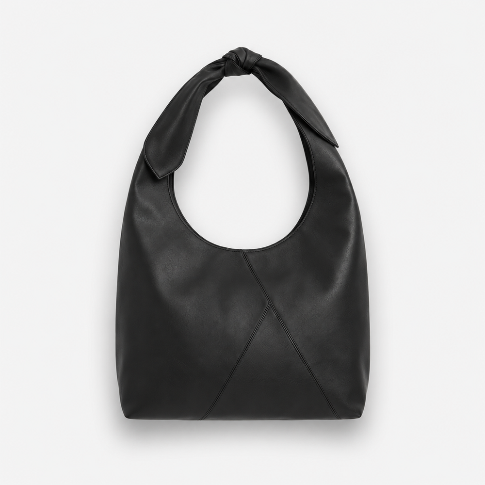 Bolso Ribbon Negro Cuero Vegano