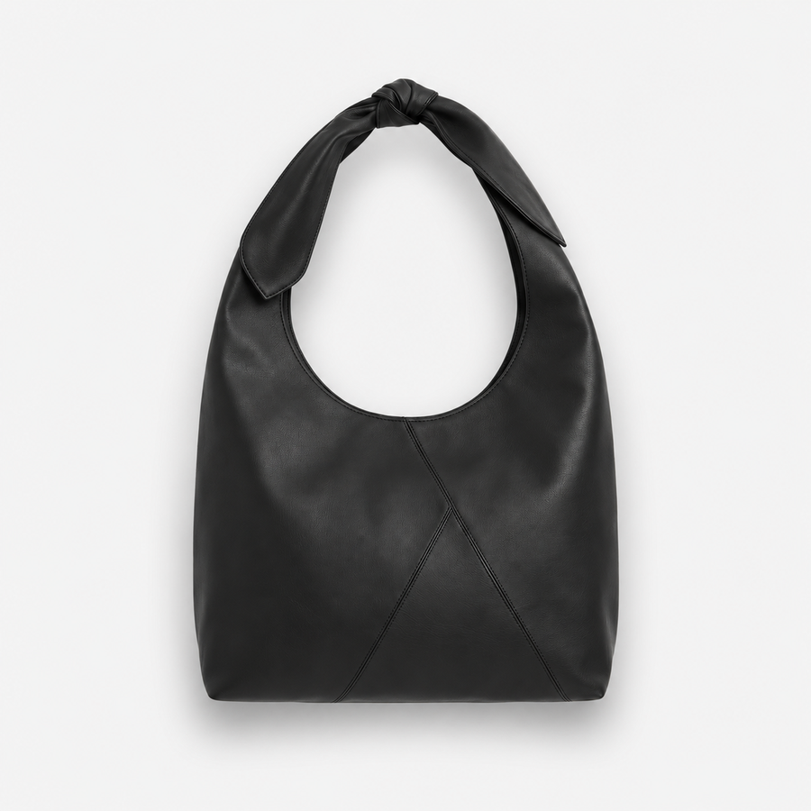 Bolso Ribbon Negro Cuero Vegano
