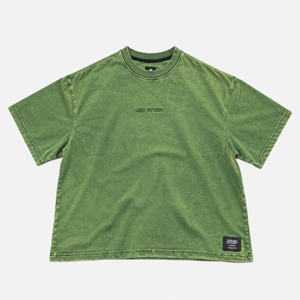 LMD Studio Star Boxy Tee — Washed Green ★