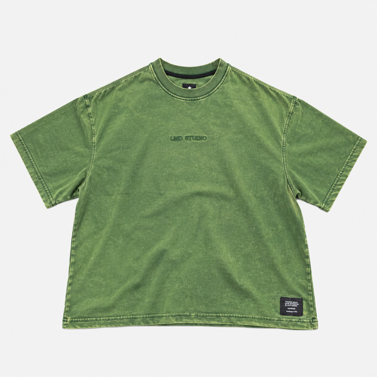 LMD Studio Star Boxy Tee — Washed Green ★