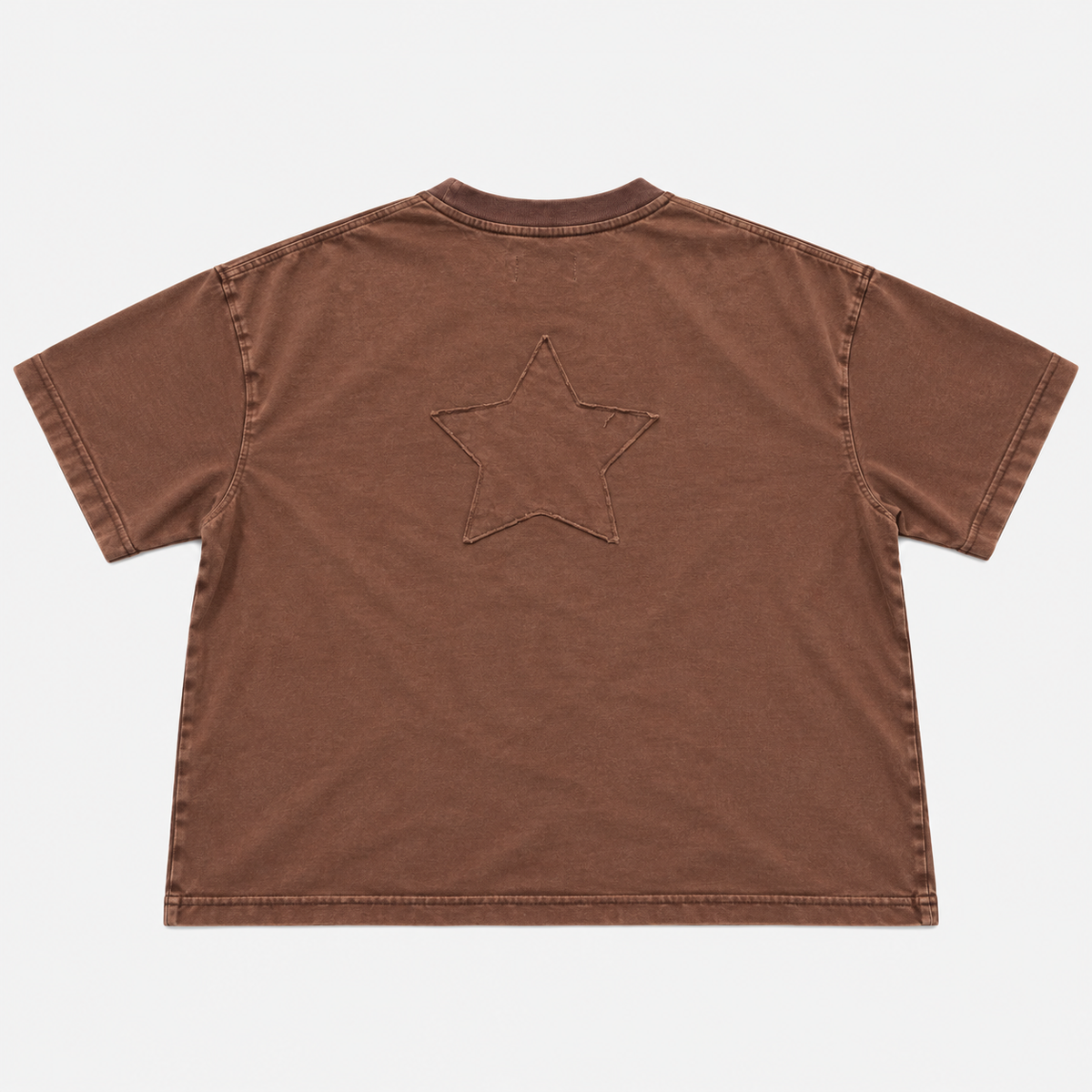LMD Studio Star Boxy Tee — Acid Brown ★