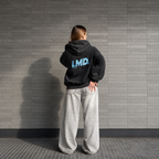 Hoodie gris desgastado LMD studio con cierre