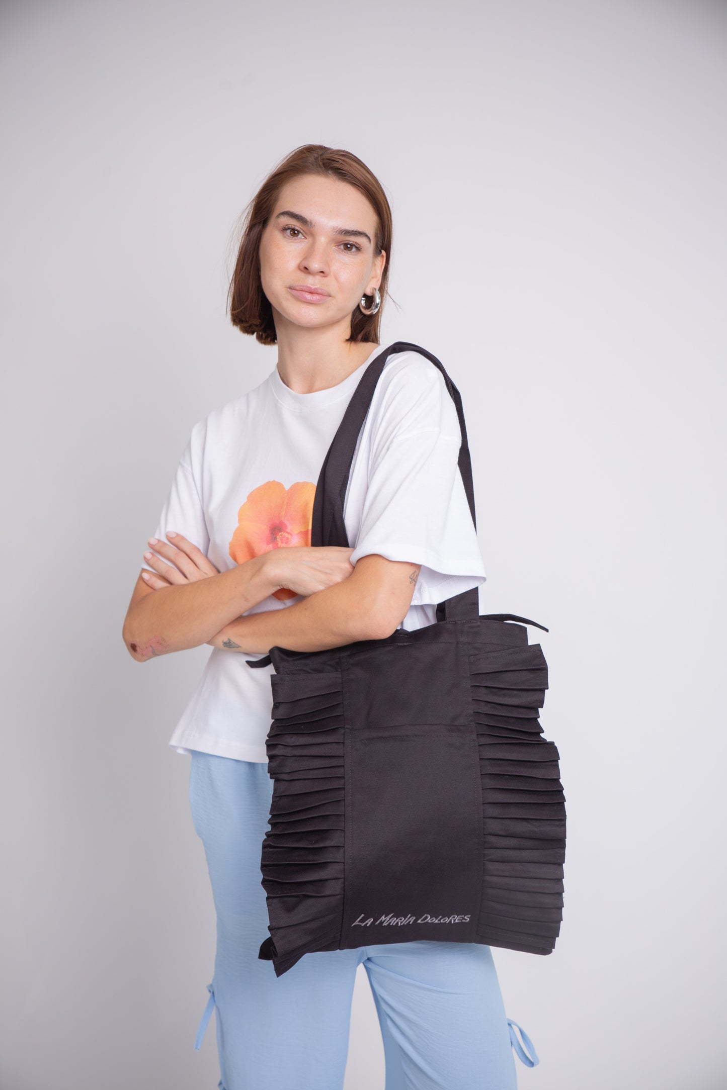 Bolso vuelos con cinta Negro