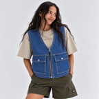 LMD STUDIO BLUE DENIM UTILITY VEST
