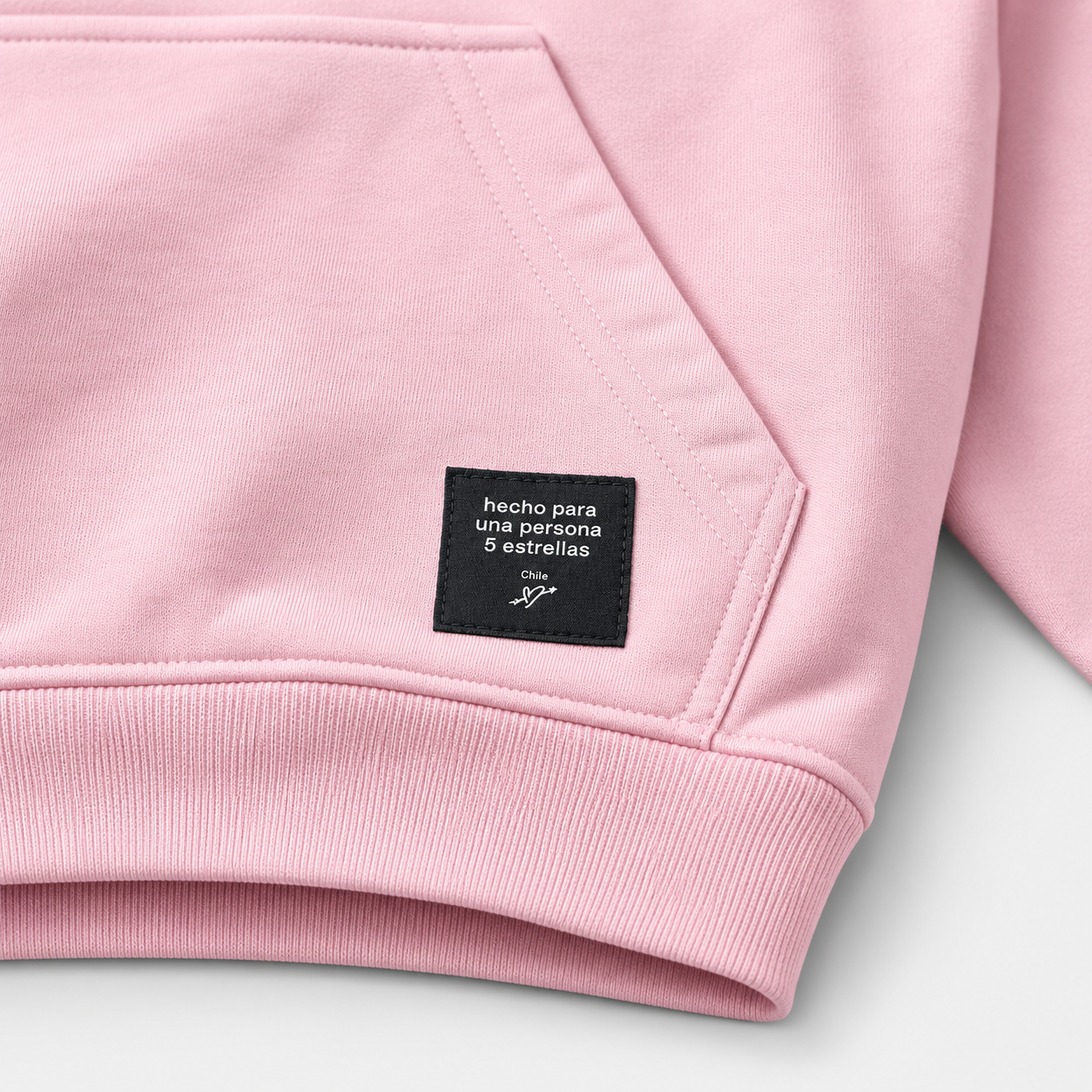 Hoodie Boxy Oversized · Rosado coderas de estrella