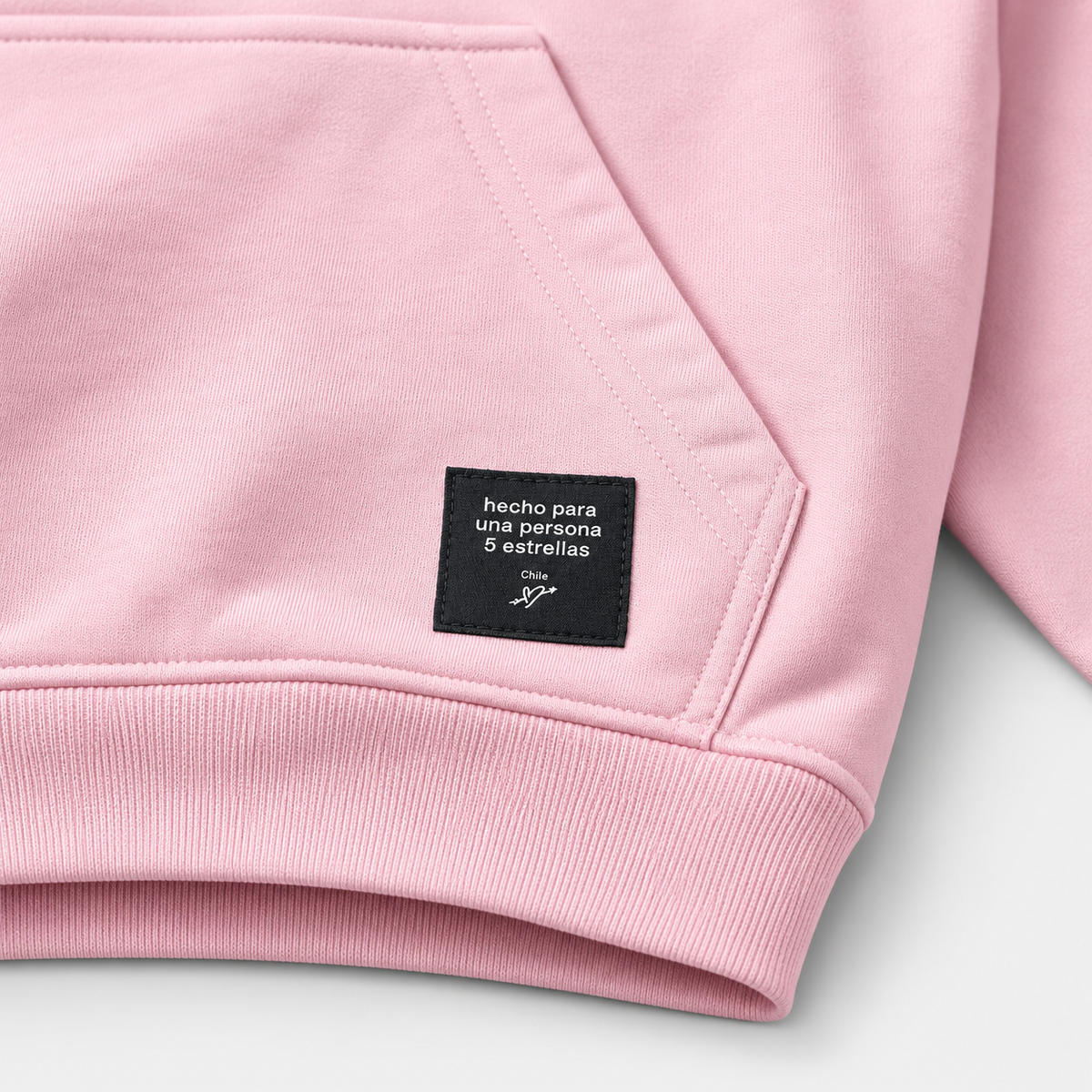 Hoodie Boxy Oversized · Rosado coderas de estrella
