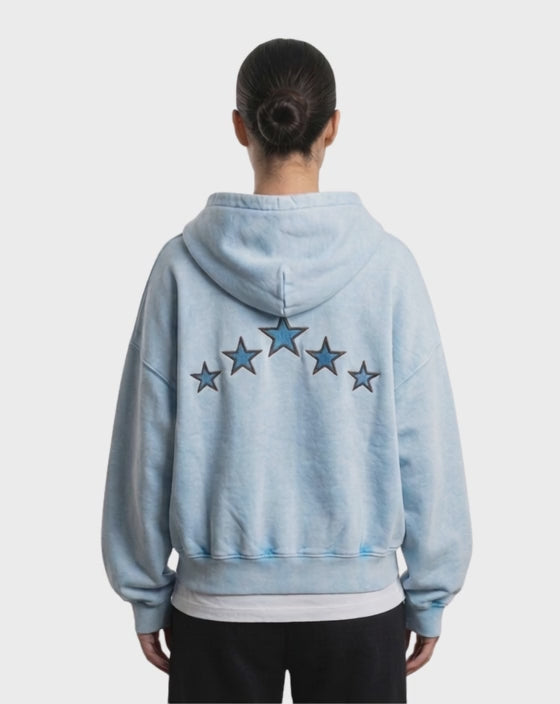 Hoodie 5 Estrellas – Boxy Fit Baby Blue