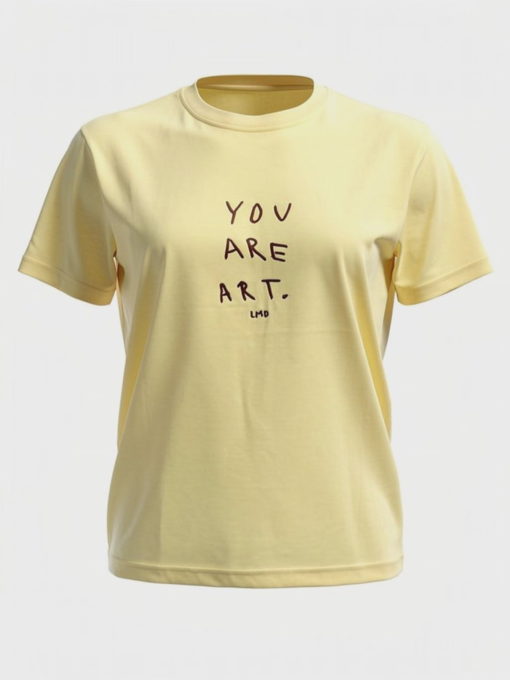 Polera Slim Fit Yellow Butter Bordada You are art.